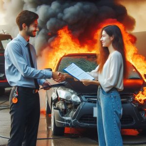 agent shakes hands with car owner