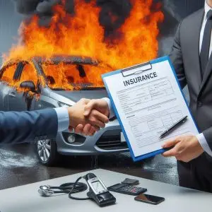 An Insurance Agent Shakes hand with car owner